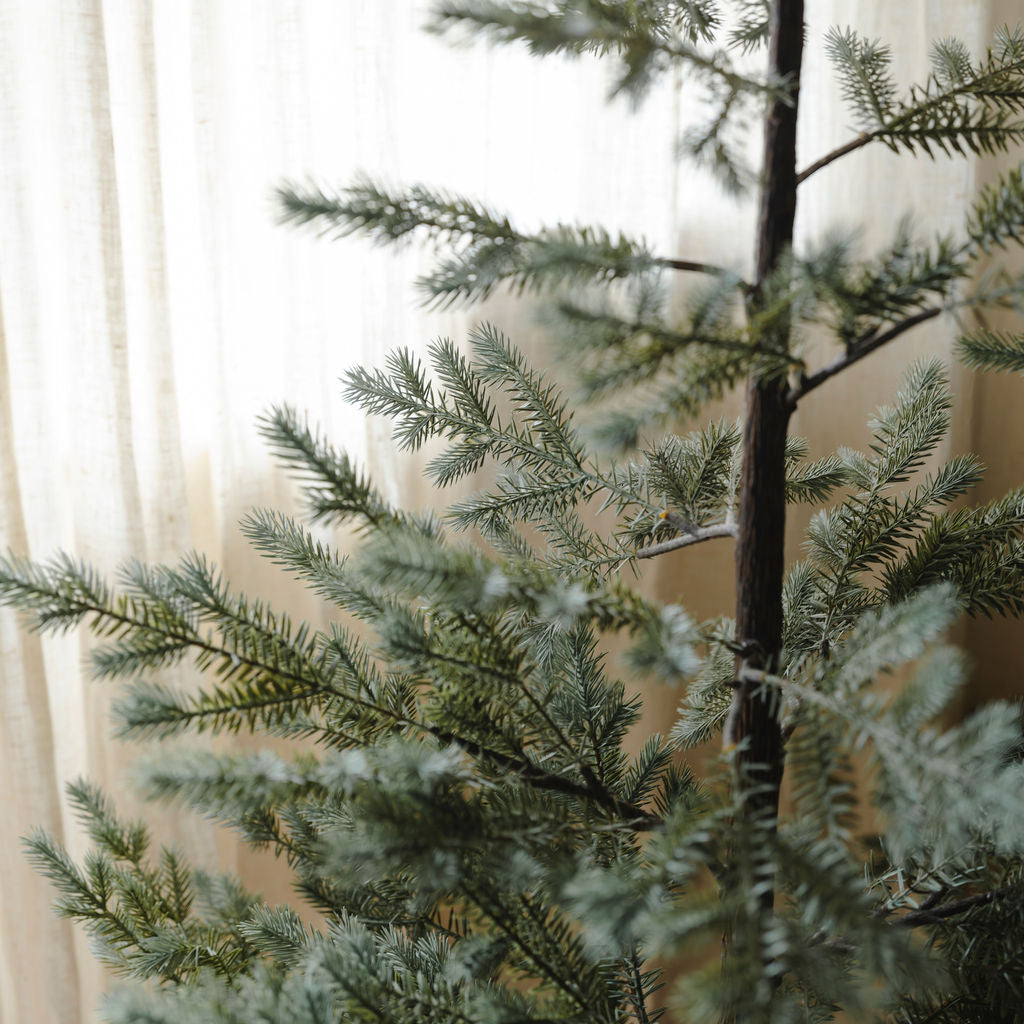 Faux Grey Pine Tree in Real Ceramic Pot