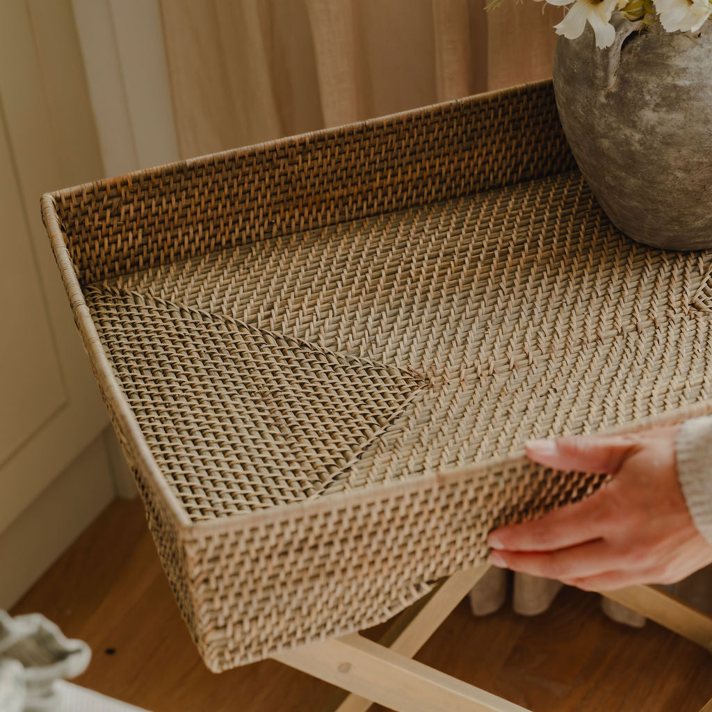 Bermuda Rattan Butler's Tray with Stand