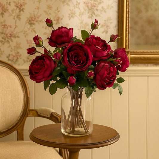 Artificial Burgundy English Rose