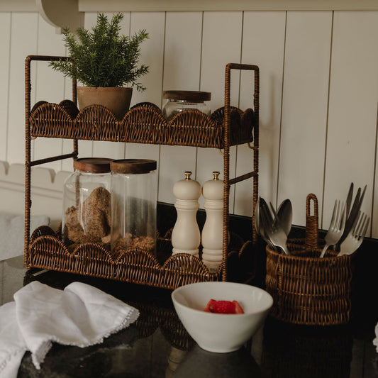 Ashford Faux Rattan Tiered Shelves