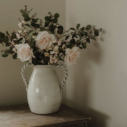 Latte Real Feel Rose with Leaves
