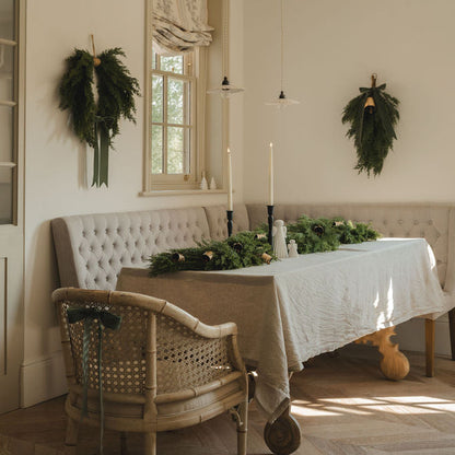 Real Touch Cedar Cypress Swag adding greenery to a neutral living room