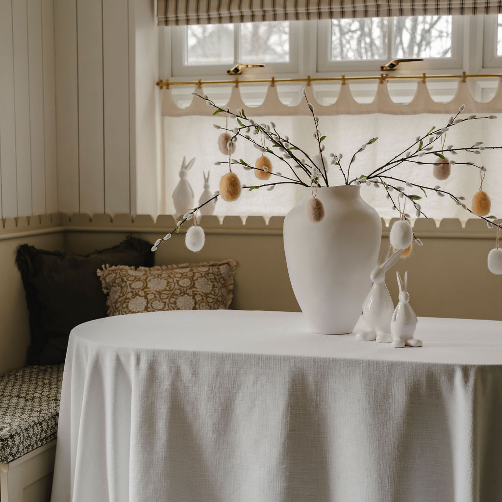 Set of 2 Ceramic White Hares