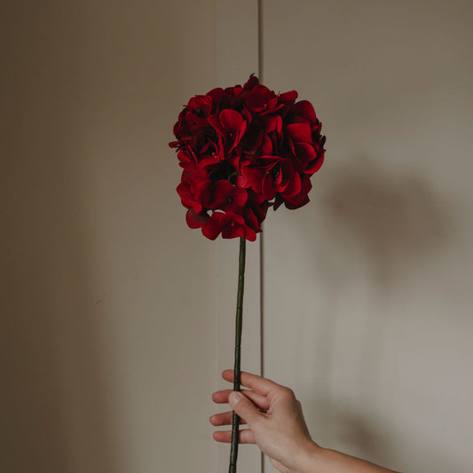 Faux Red Velvet Hydrangea