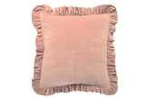 Matilda Velvet Ruffle Cushion - Rosewood