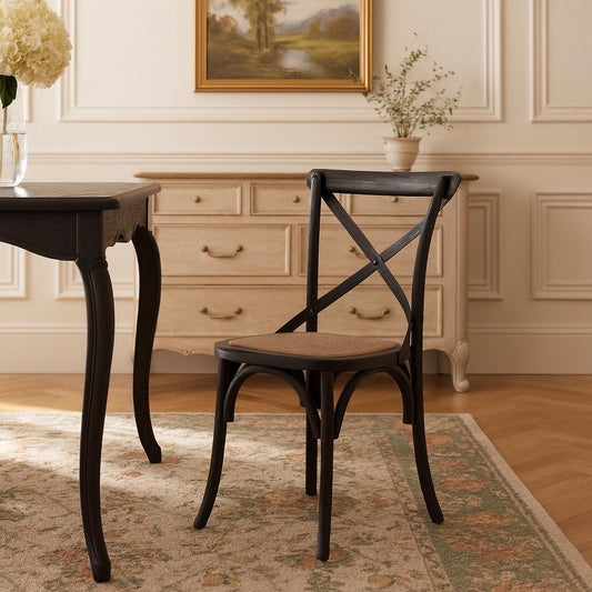 Set of 2 Black Bistro Chairs