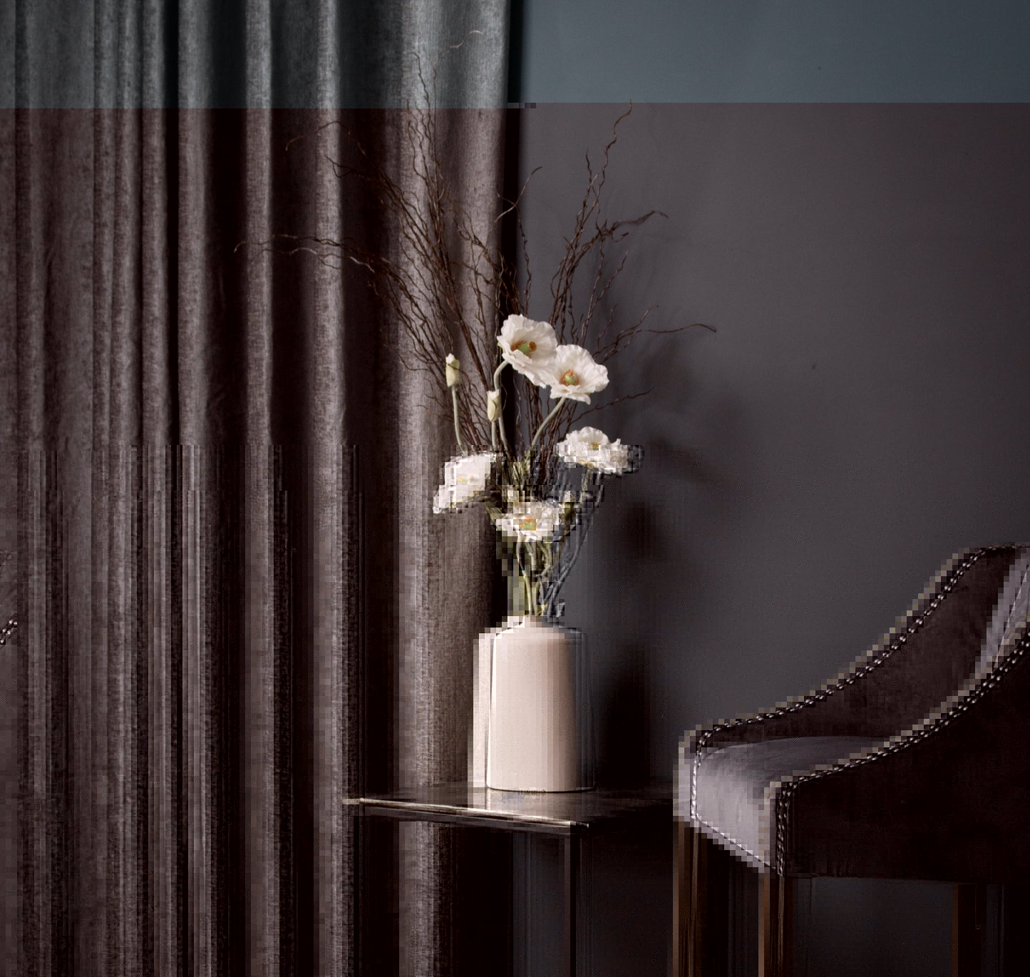 White liv vase