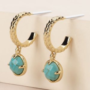 turquoise stone drop earrings