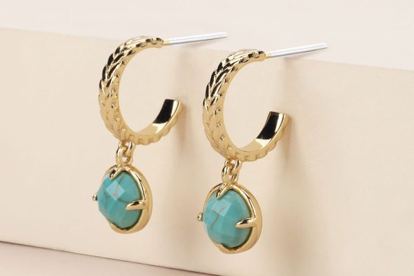 turquoise stone drop earrings