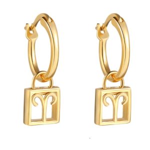 aries huggie earrings