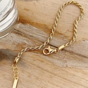 irregular twist gold chain bracelet