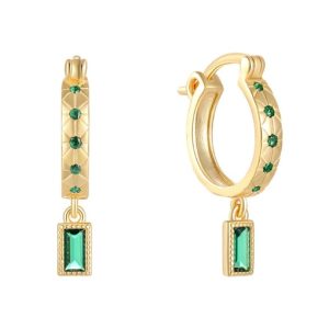 cubic zirconia stud hoop earrings