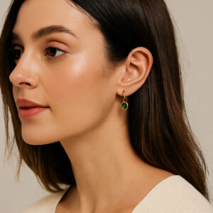 green cubic zirconia earrings