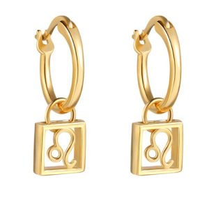 leo huggie earrings