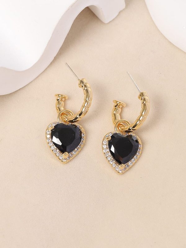 heart drop earrings