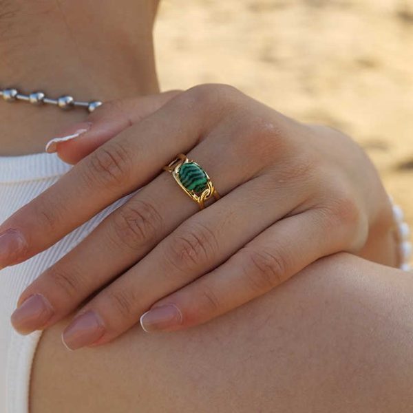 malachite open ring