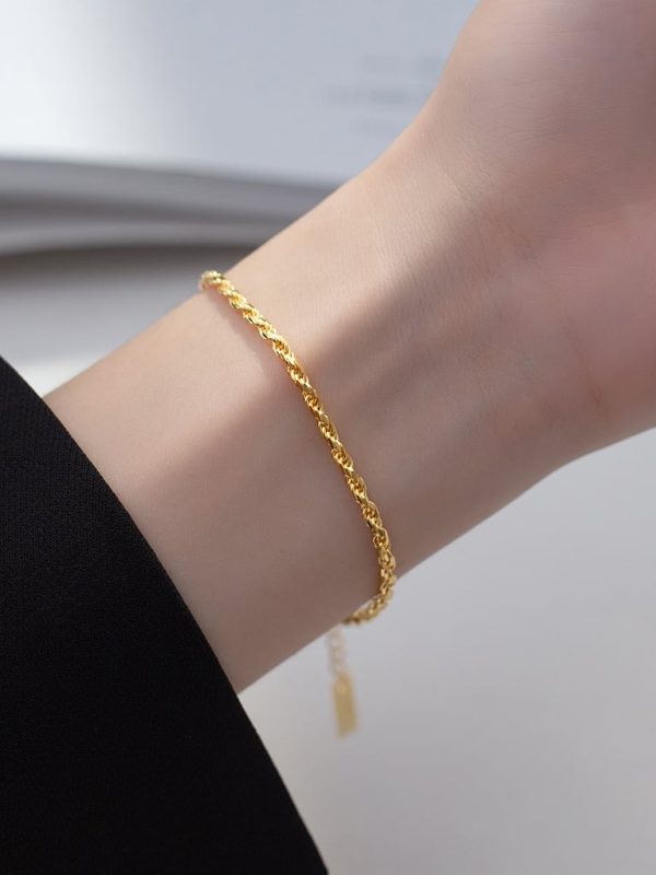 irregular twist gold chain bracelet