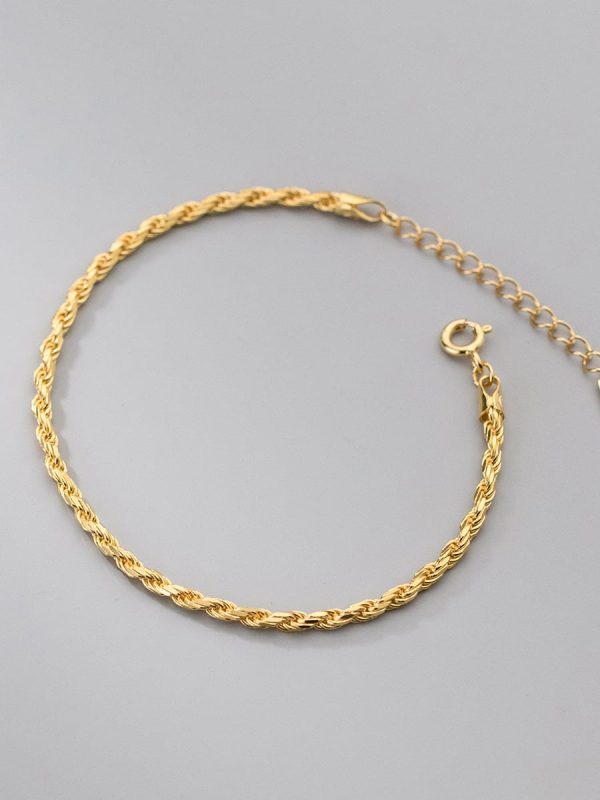 irregular twist gold chain bracelet