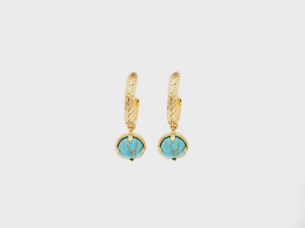 turquoise woven hoop earrings