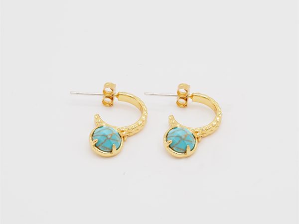 turquoise woven hoop earrings