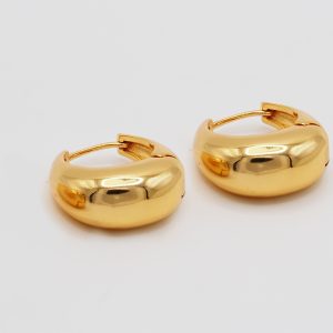 oblong gold earrings