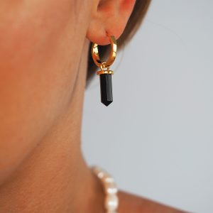 black drop earrings