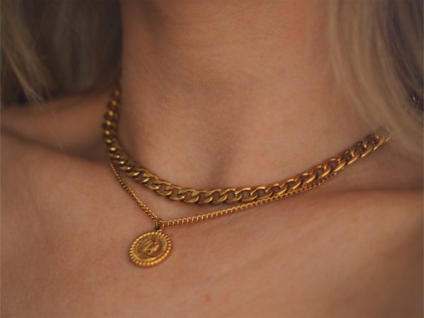 two chain set retro necklace