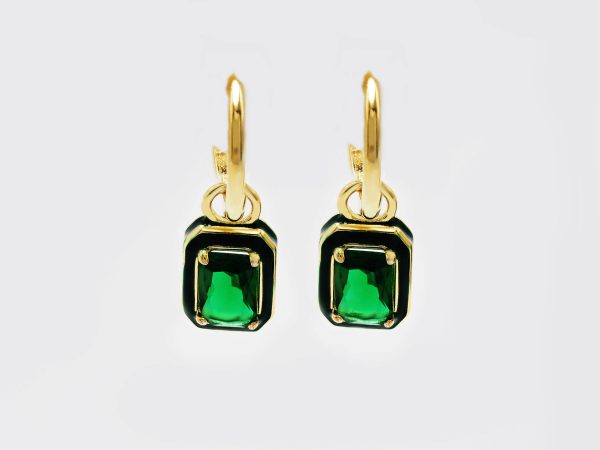 green cubic zirconia earrings