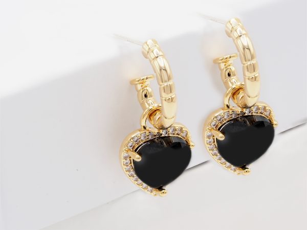 heart drop earrings