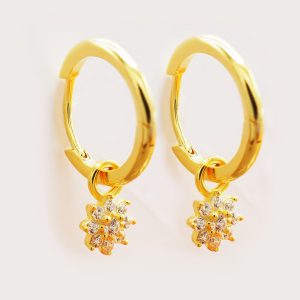 cubic zirconia flower earrings