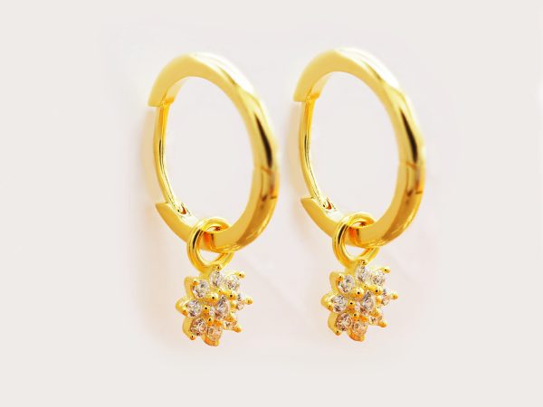 cubic zirconia flower earrings