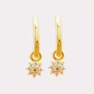 cubic zirconia flower earrings