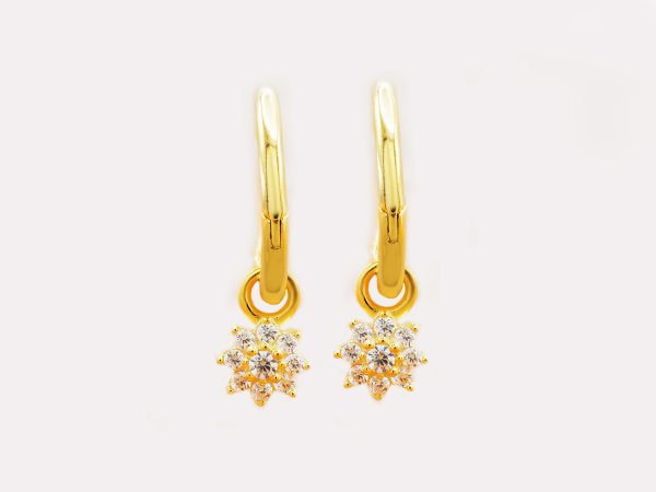 cubic zirconia flower earrings