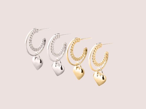 heart hoop earrings