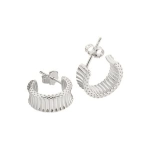 silver earrings hoop patterend