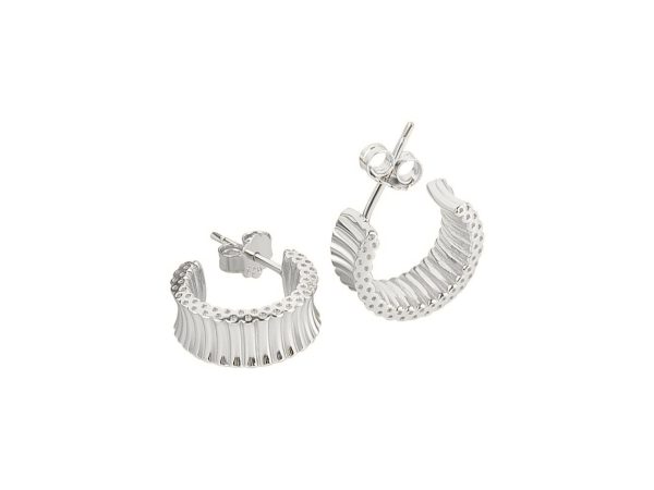 silver earrings hoop patterend