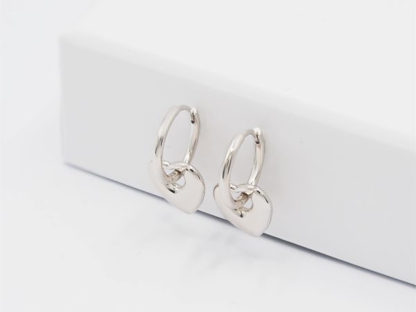 heart mini hoop earrings silver