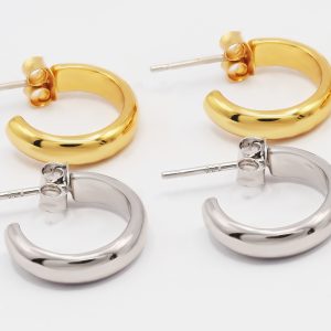 silver and gold hoop earrings