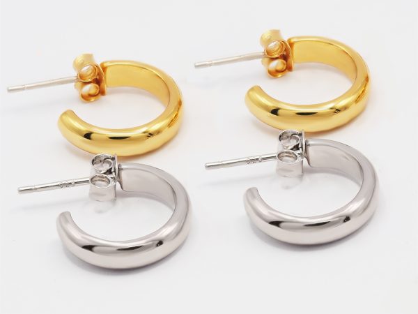 silver and gold hoop earrings