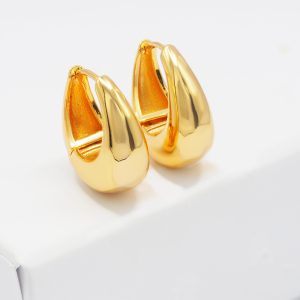 gold oblong earrings