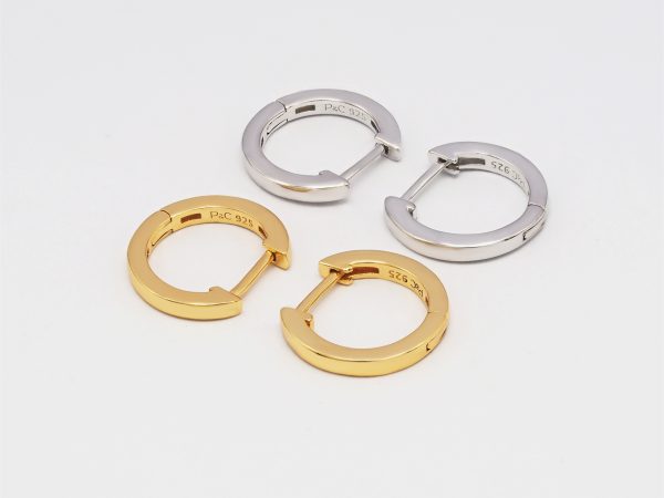 silver and gold small hoop earrings