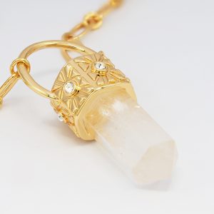 quartz crystal drop necklace