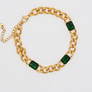 green cubic zirconia bracelet