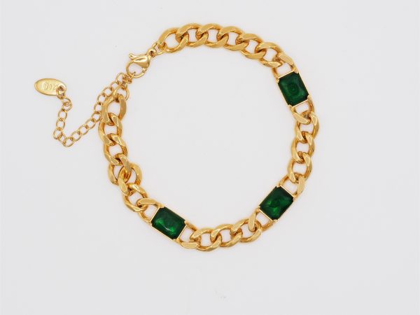 green cubic zirconia bracelet