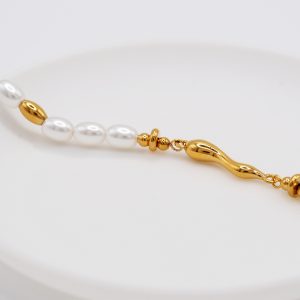 glass bead pearl bracelet