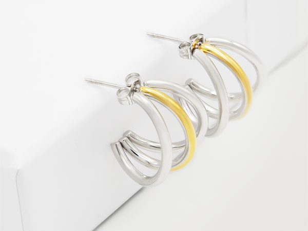 two tone statement earrings