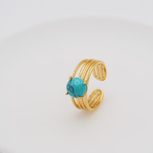 turquoise natural stone ring