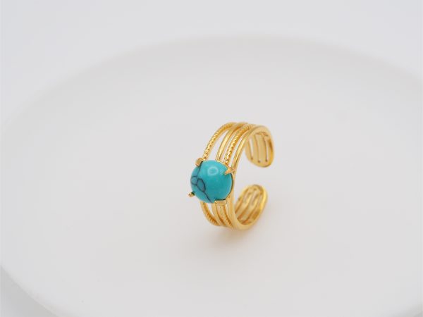 turquoise natural stone ring