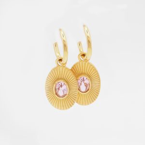 sunshaped zircon earrings