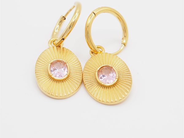 sunshaped zircon earrings